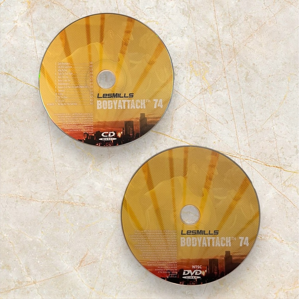 Les Mills BODYATTACK 74 CD, DVD, & Choreography Booklet